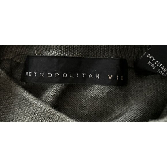 Metropolitan View Sweater Green Knit Italian Wool High Neck Pullover Size Large - Picture 5 of 9